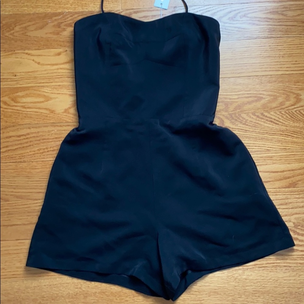 Amanda Uprichard Black Strapless Romper